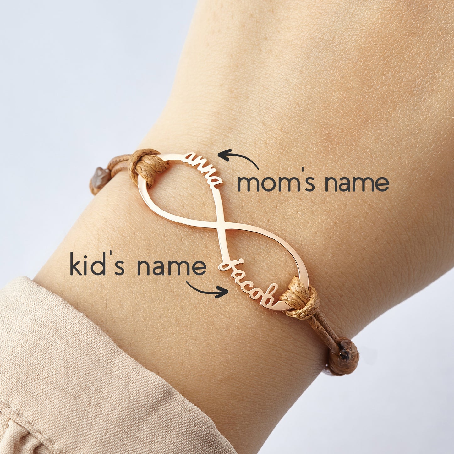 Personalized Infinity Mom Bracelet – Custom Kids’ Names