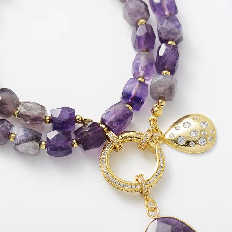 “Natural Amethyst Pendant Necklace | Healing Crystal Jewelry”